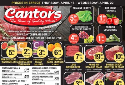 Cantor's Meats Flyer April 16 to 22