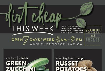 The Root Cellar Flyer April 16 to 22