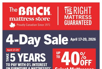 The Brick Mattress Store Flyer April 17 to 29