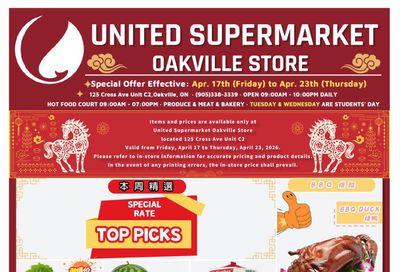 United Supermarket (Oakville) Flyer April 17 to 23