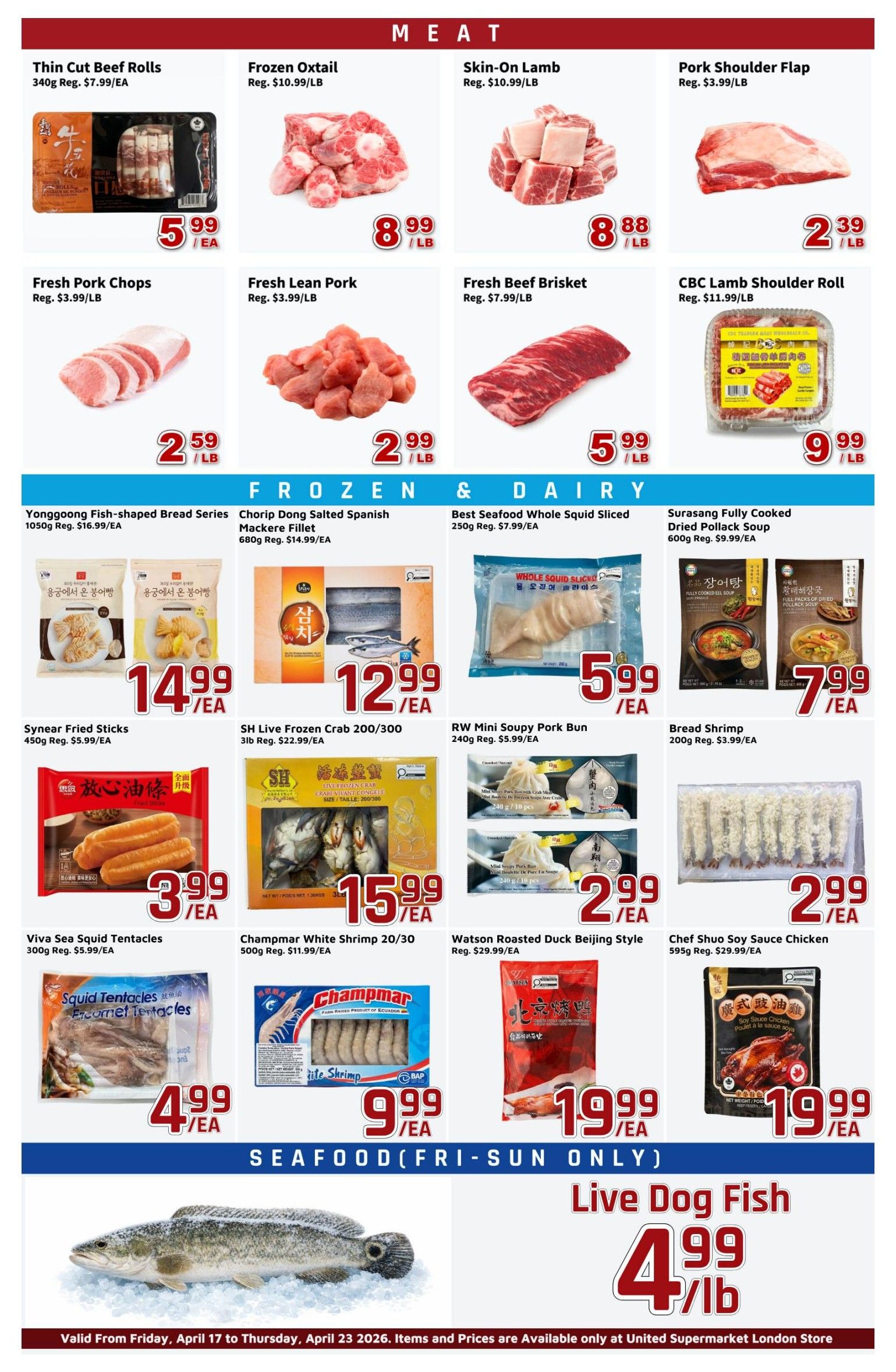 United Supermarket (London) Flyer April 17 to 23