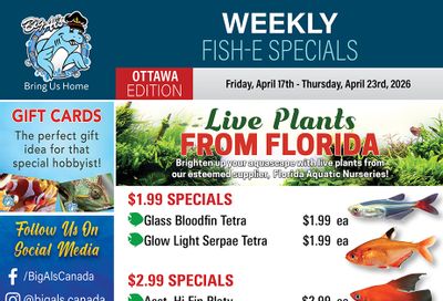 Big Al's (Ottawa) Weekly Specials April 17 to 23