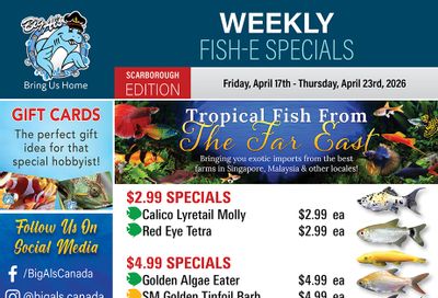 Big Al's (Scarborough) Weekly Specials April 17 to 23