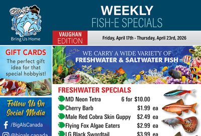 Big Al's (Vaughan) Weekly Specials April 17 to 23