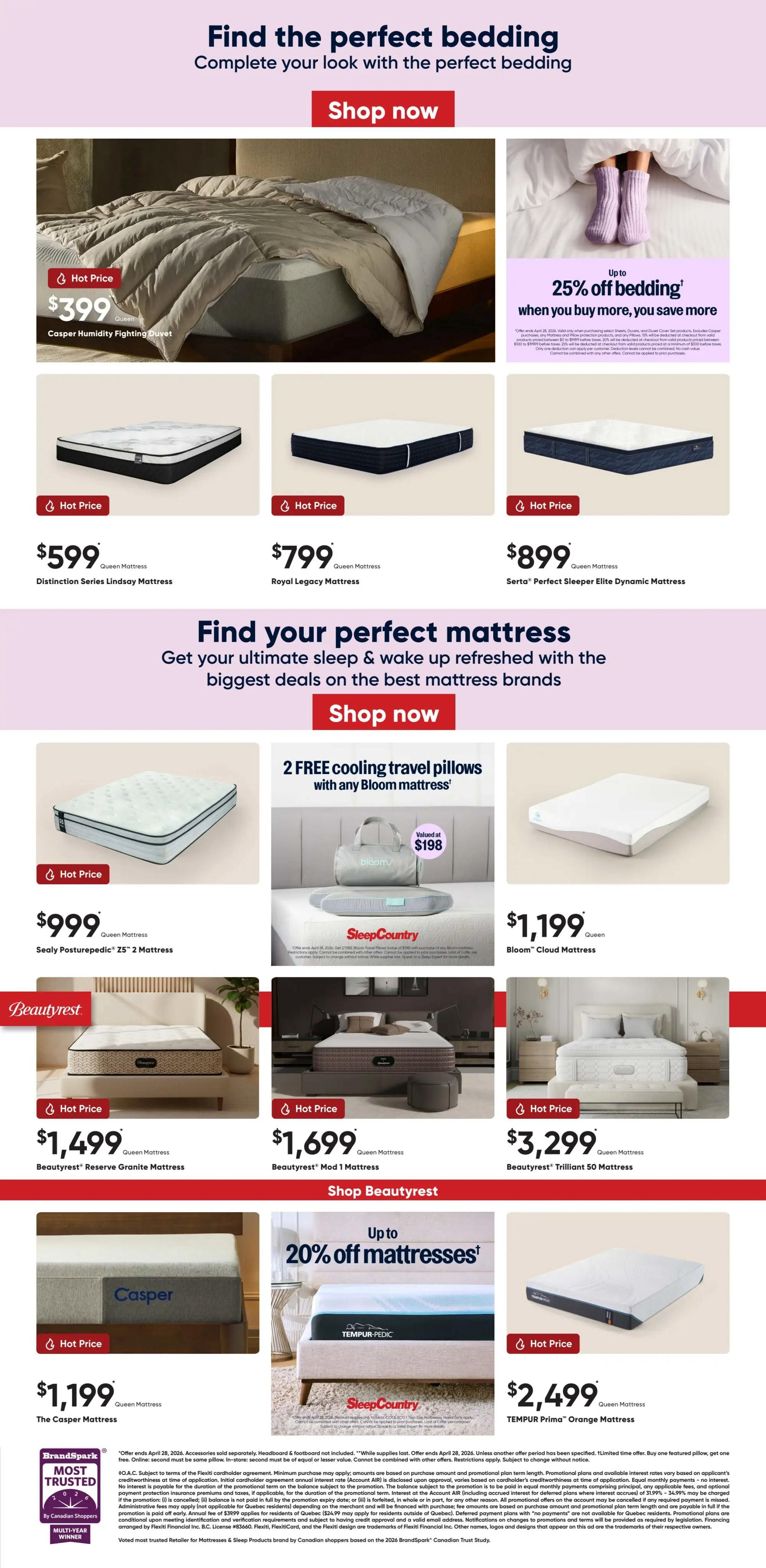 Sleep Country Flyer April 21 to 28
