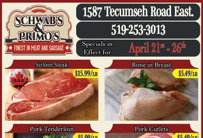 Schwab's & Primo's Flyer April 21 to 26