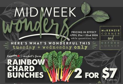 The Root Cellar Mid-Week Flyer April 21 and 22