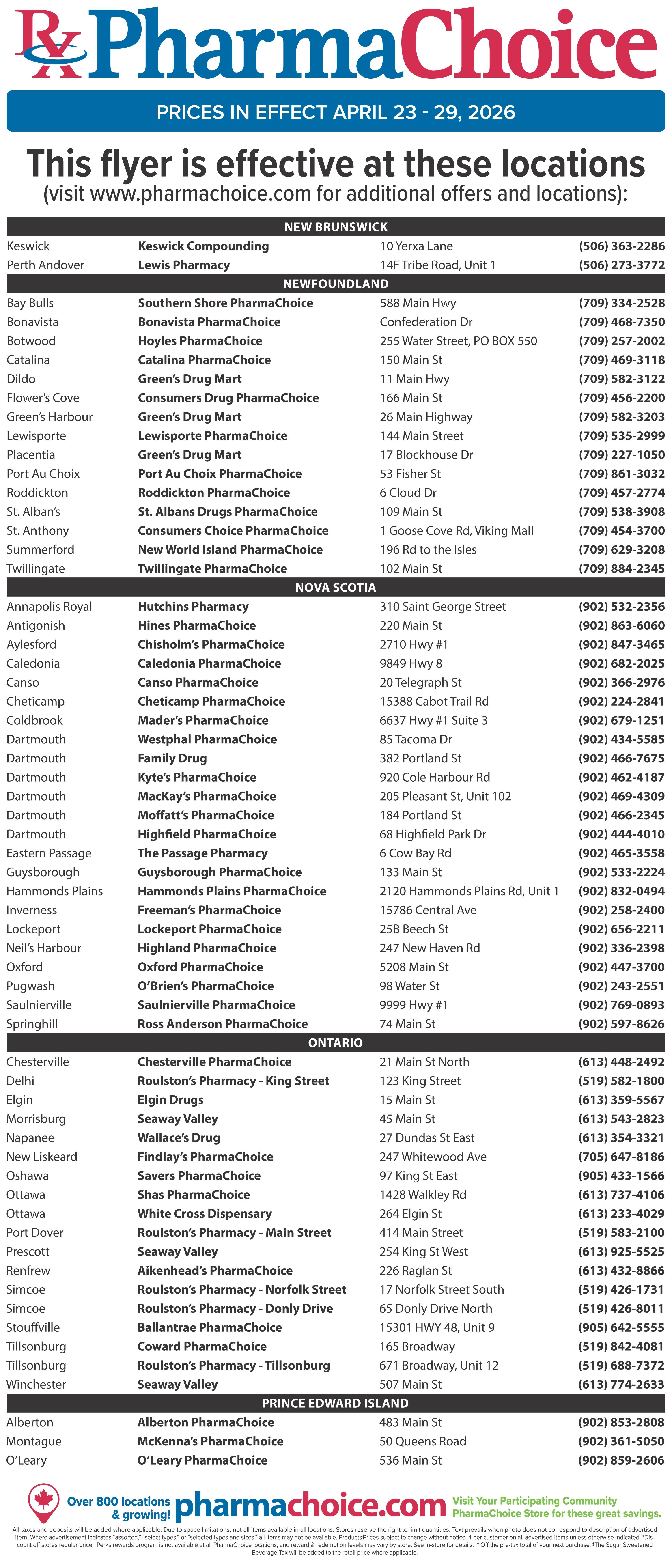 PharmaChoice (ON & Atlantic) Flyer April 23 to 29