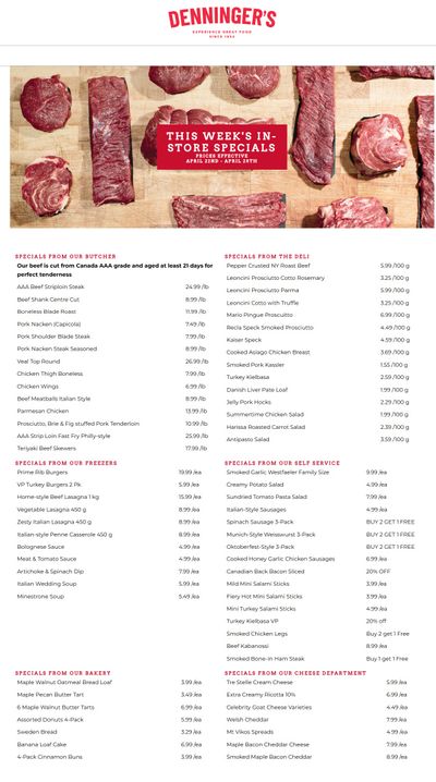 Denninger's Weekly Specials April 22 to 28