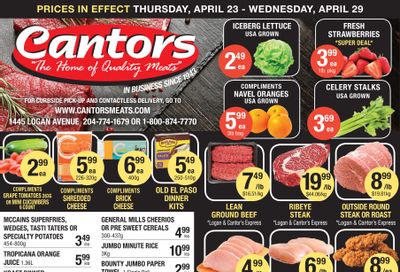 Cantor's Meats Flyer April 23 to 29