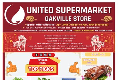 United Supermarket (Oakville) Flyer April 24 to 30