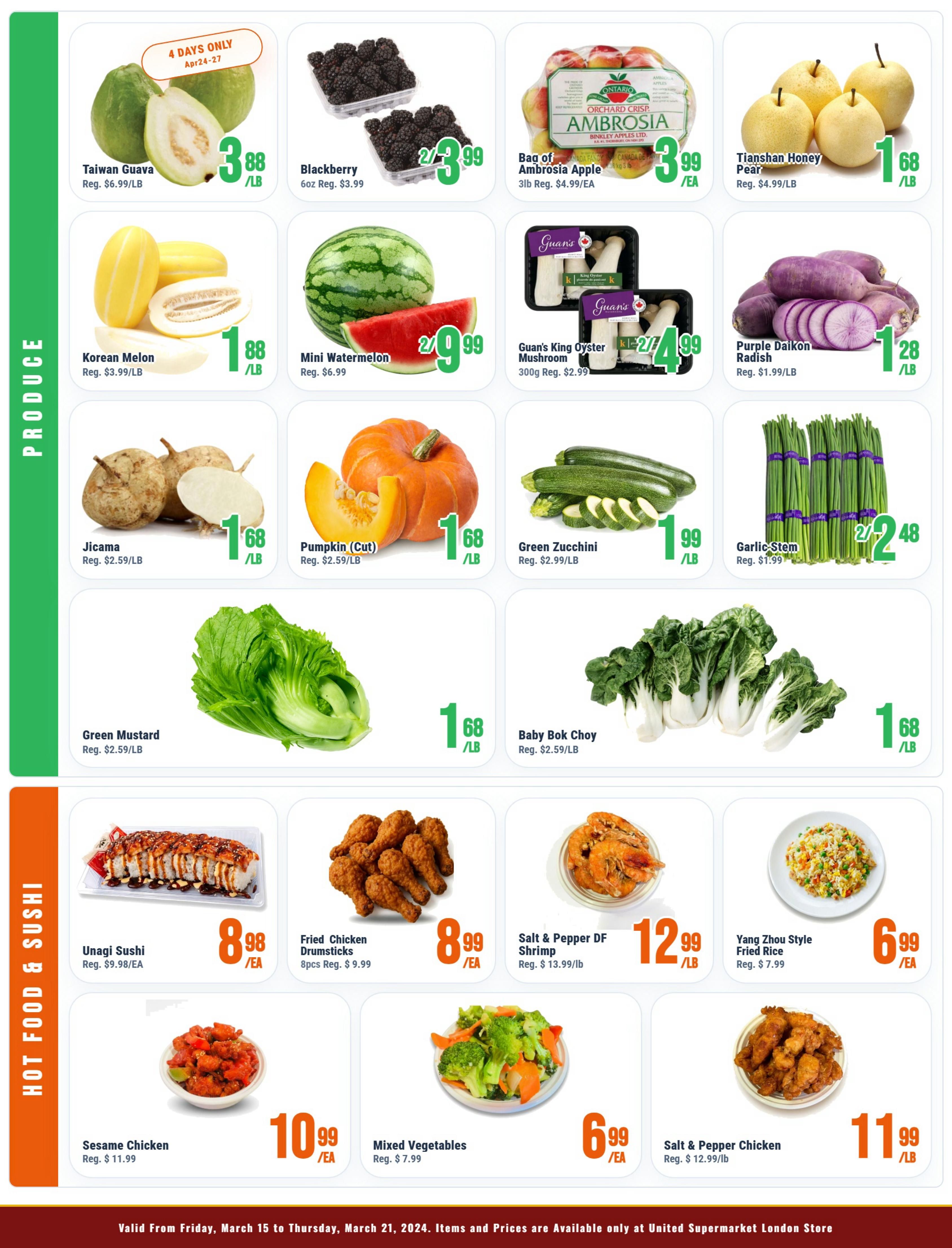 United Supermarket (London) Flyer April 24 to 30