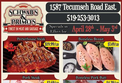 Schwab's & Primo's Flyer April 28 to May 3