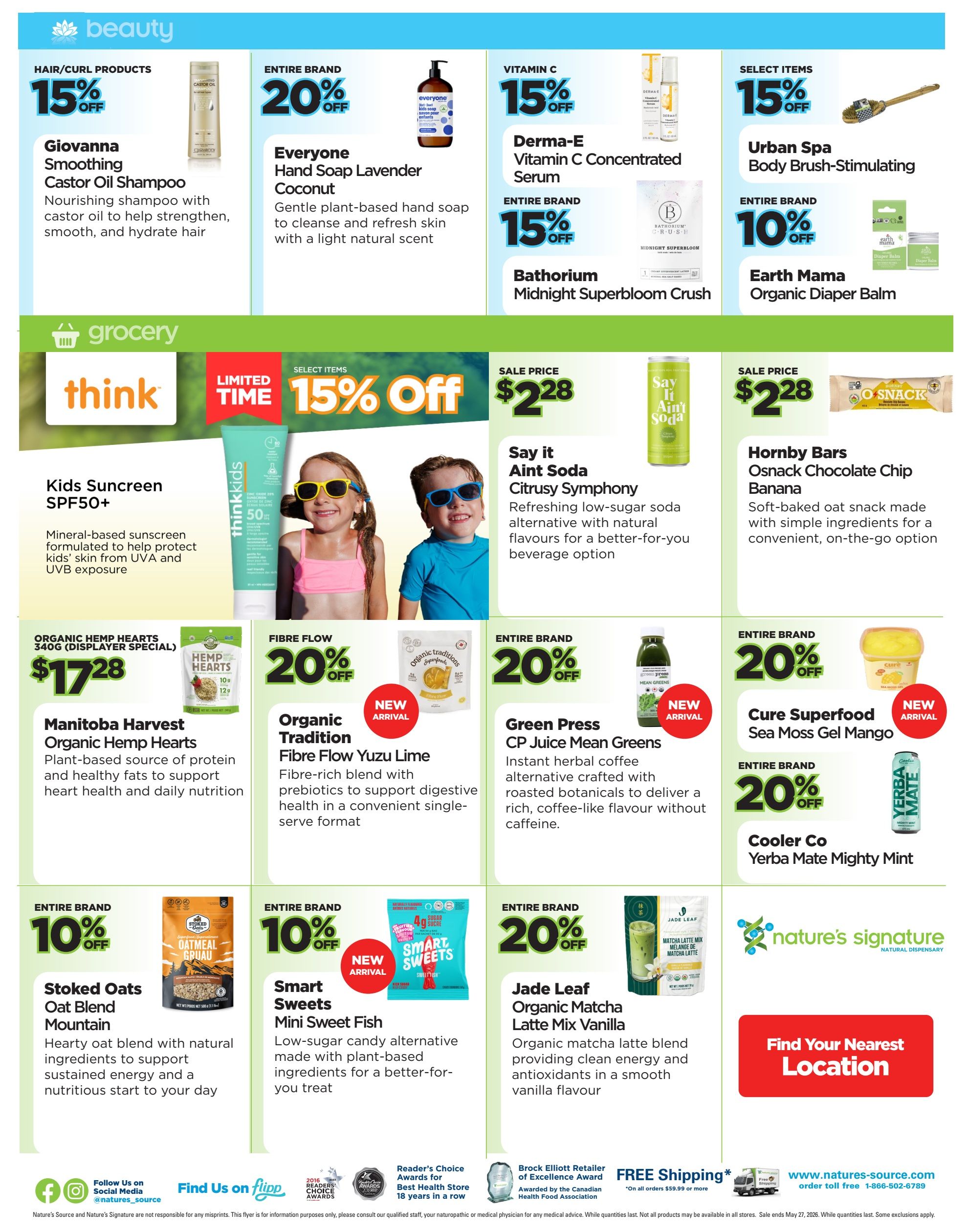 Nature's Signature Flyer April 30 to May 27