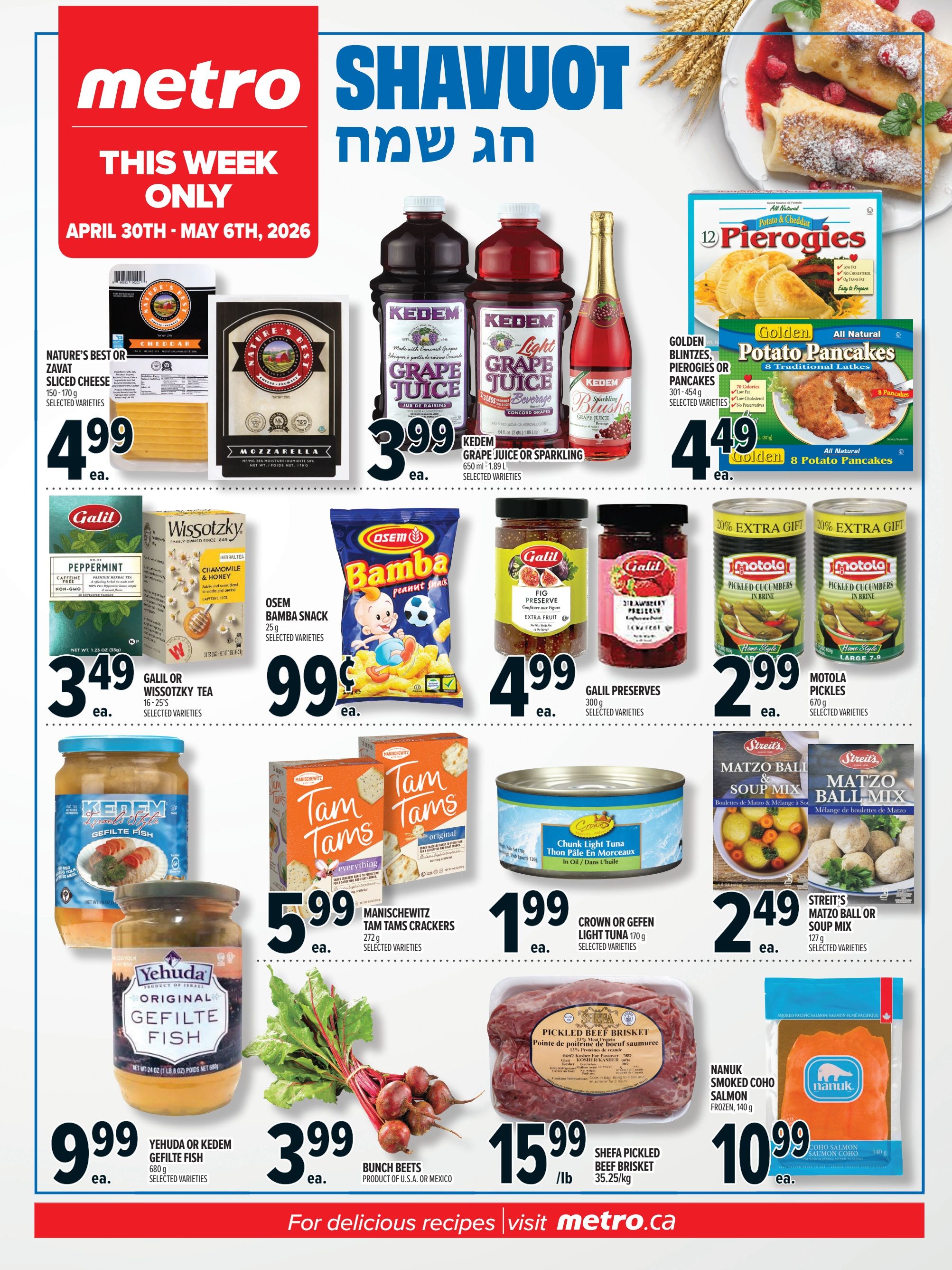 Metro (ON) Shavuot Flyer April 30 to May 6
