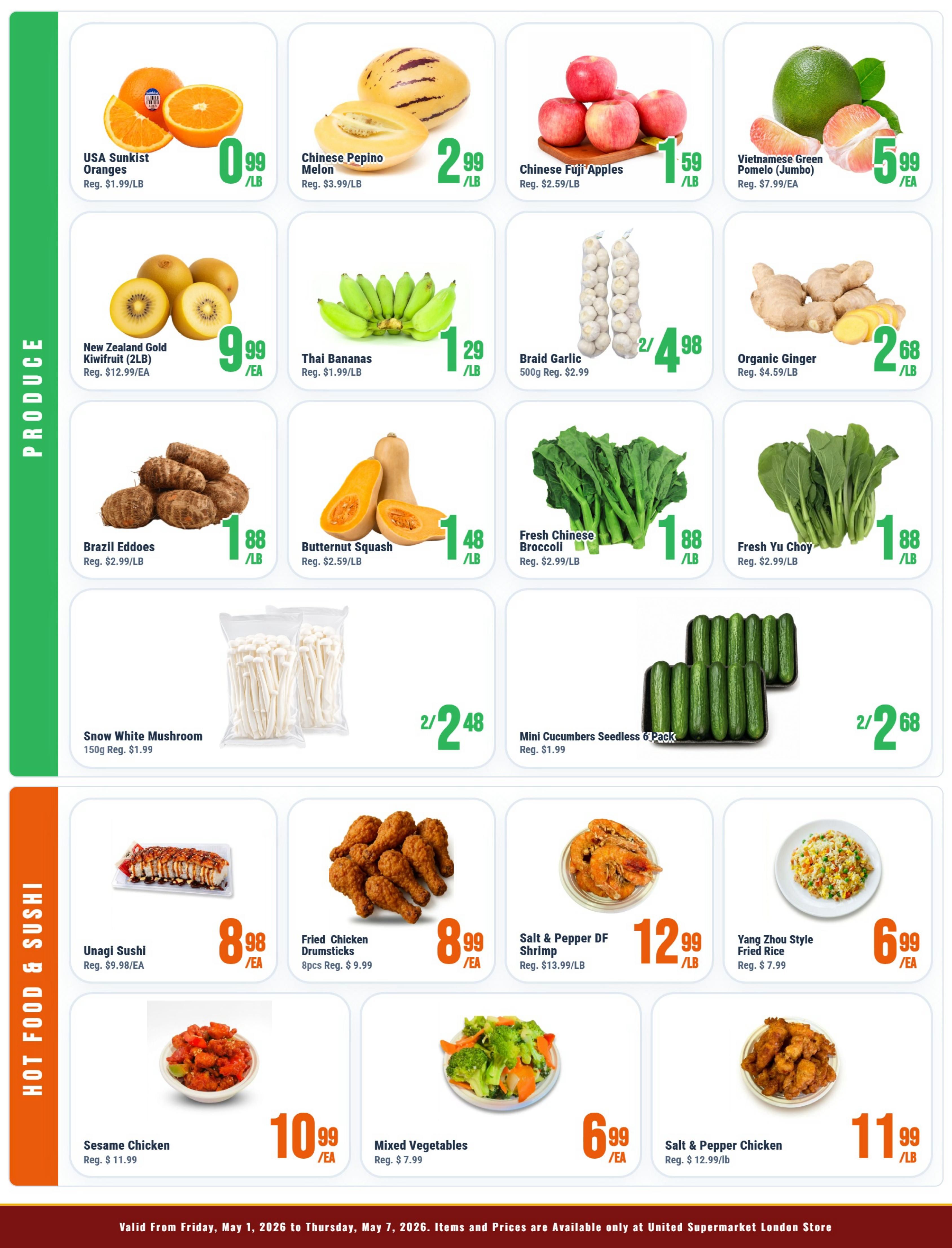 United Supermarket (London) Flyer May 1 to 7