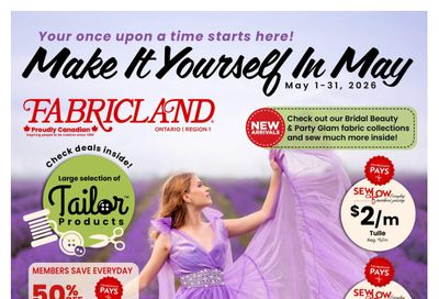 Fabricland (ON) Flyer May 1 to 31