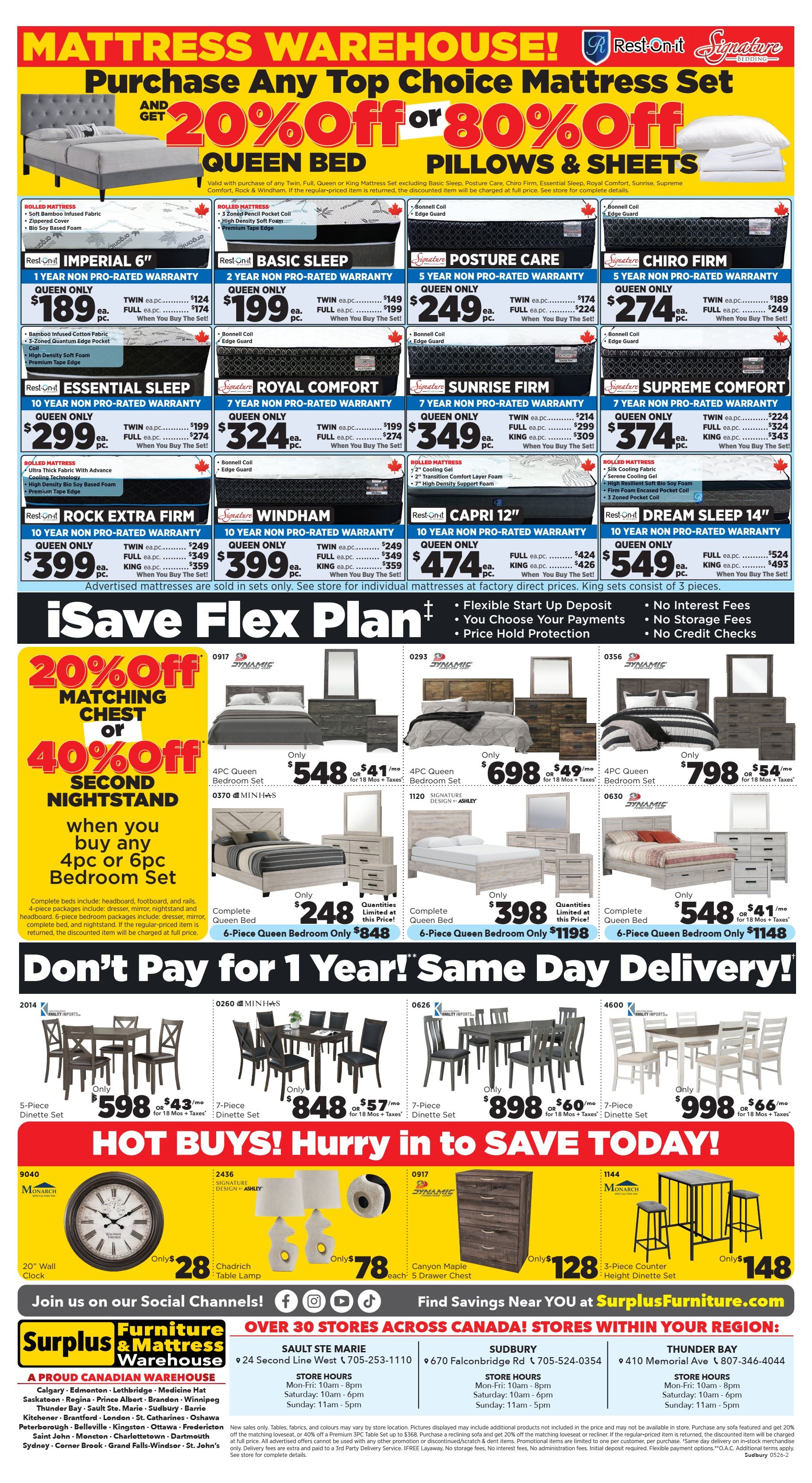 Surplus Furniture & Mattress Warehouse (Sudbury) Flyer May 4 to 17
