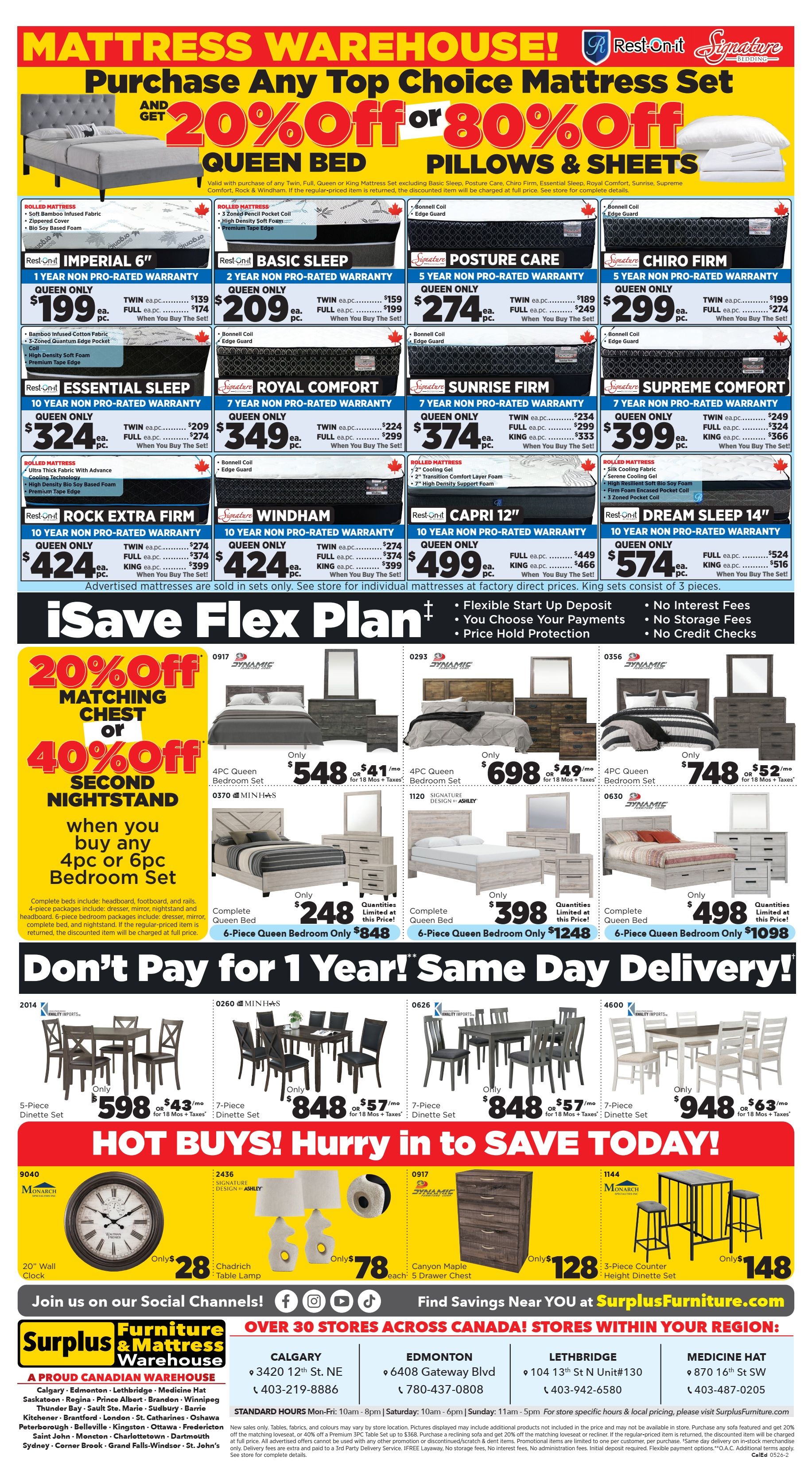 Surplus Furniture & Mattress Warehouse (Calgary, Edmonton) Flyer May 4 to 17