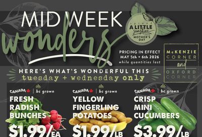 The Root Cellar Mid-Week Flyer May 5 and 6