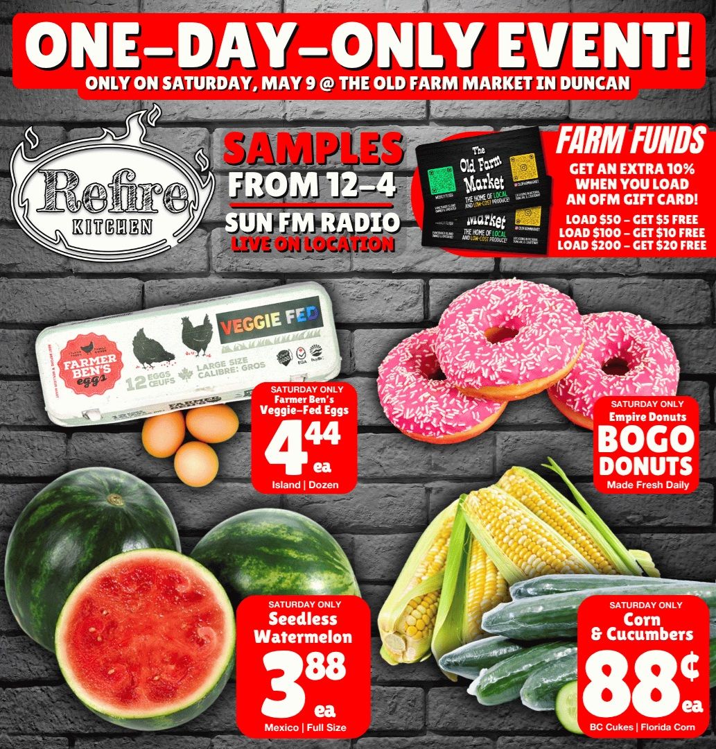 The Old Farm Market (Duncan) Flyer May 7 to 13