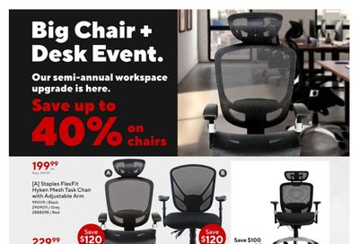 Staples Big Chair + Desk Event Flyer May 8 to 28
