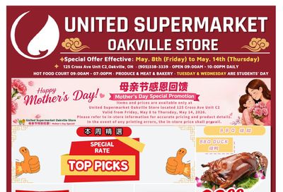 United Supermarket (Oakville) Flyer May 8 to 14