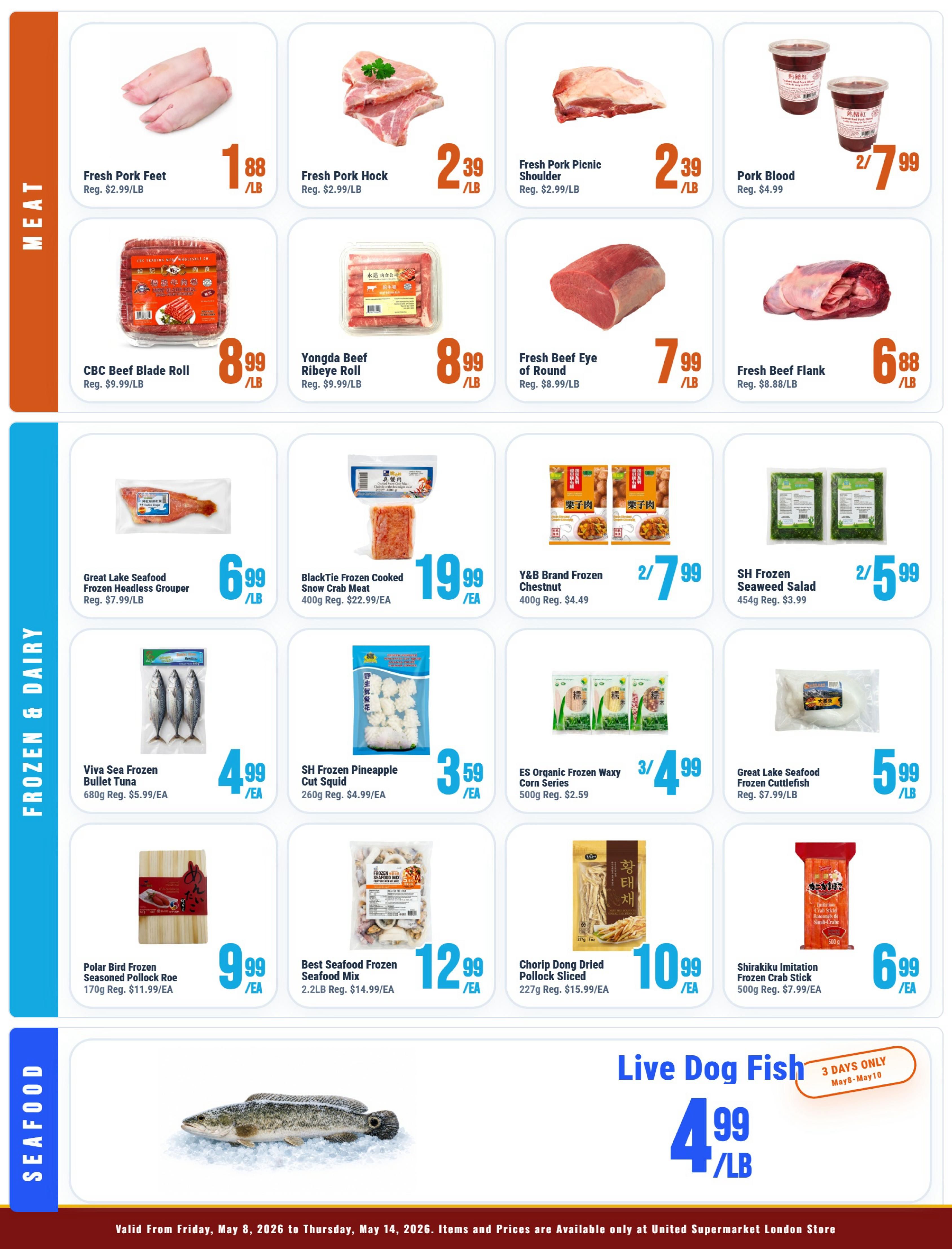 United Supermarket (London) Flyer May 8 to 14