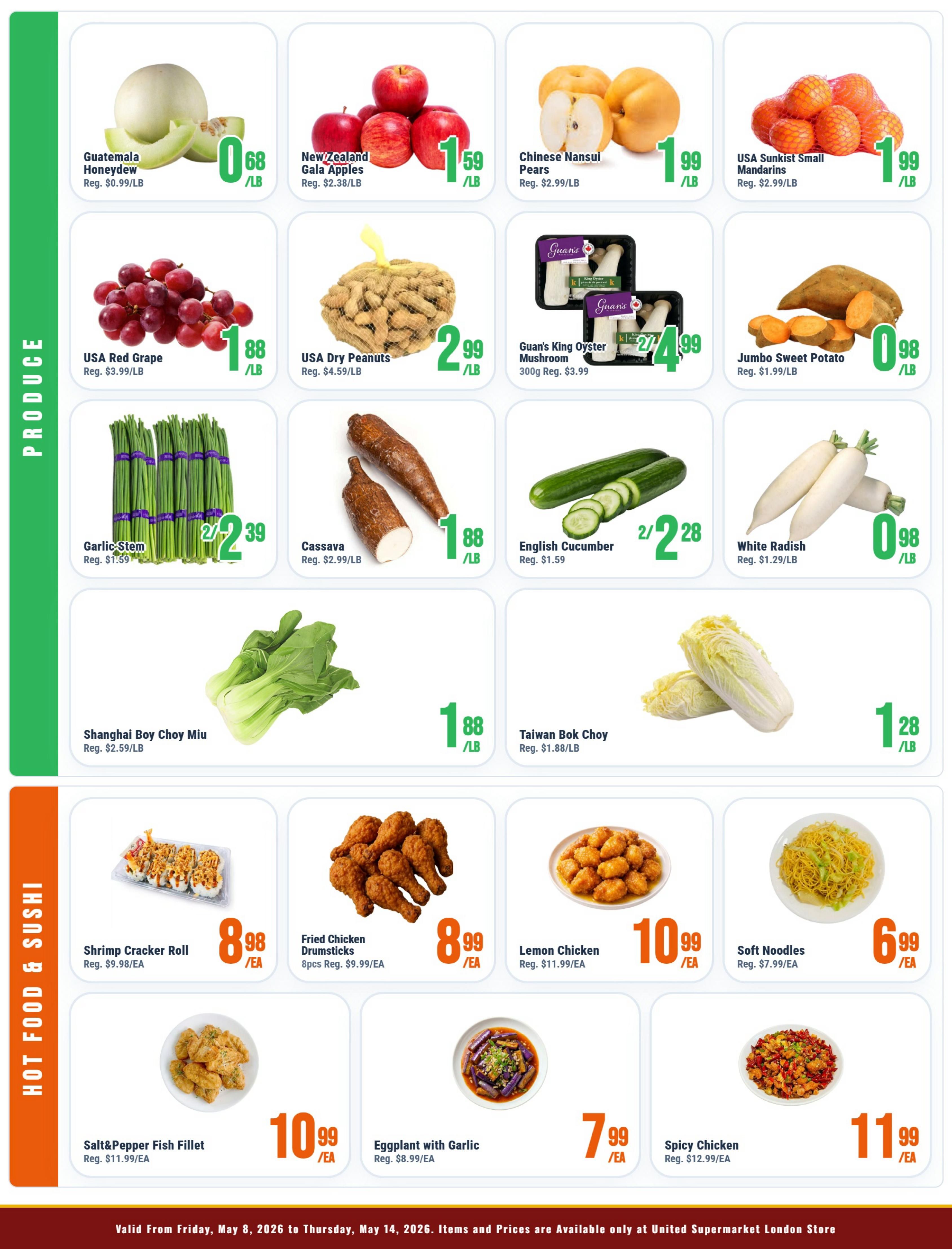 United Supermarket (London) Flyer May 8 to 14