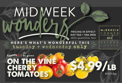 The Root Cellar Mid-Week Flyer May 12 and 13