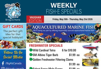 Big Al's (Vaughan) Weekly Specials May 15 to 21