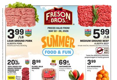 Freson Bros. Flyer May 22 to 28