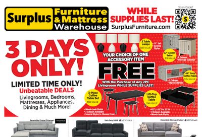 Surplus Furniture & Mattress Warehouse (Dartmouth, Charlottetown, Moncton, Saint John, Fredericton) Flyer May 18 to 24