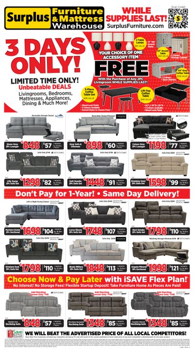 Surplus Furniture & Mattress Warehouse (Calgary, Edmonton) Flyer May 18 to 24