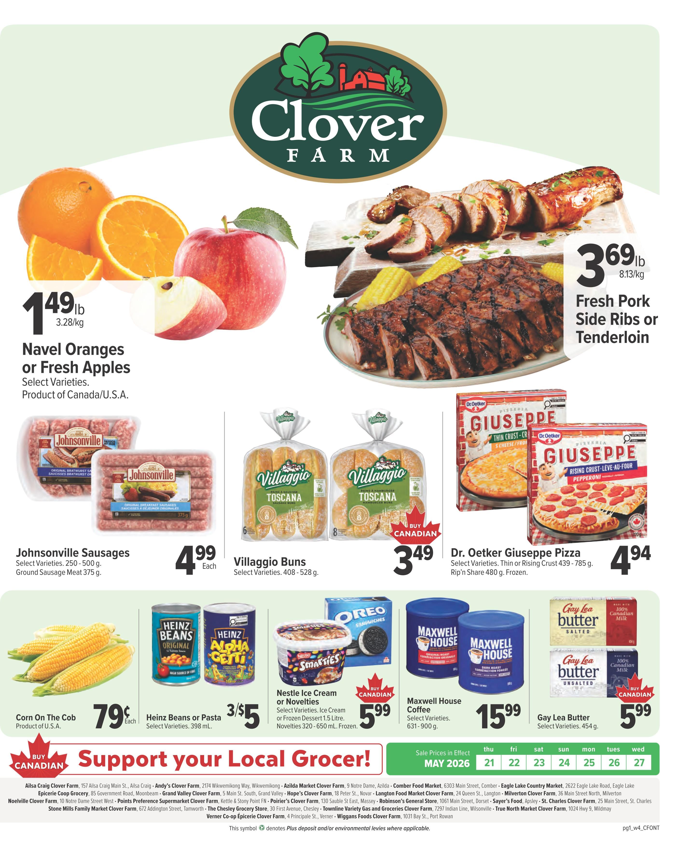 Clover Farm (ON) Flyer May 21 to 27