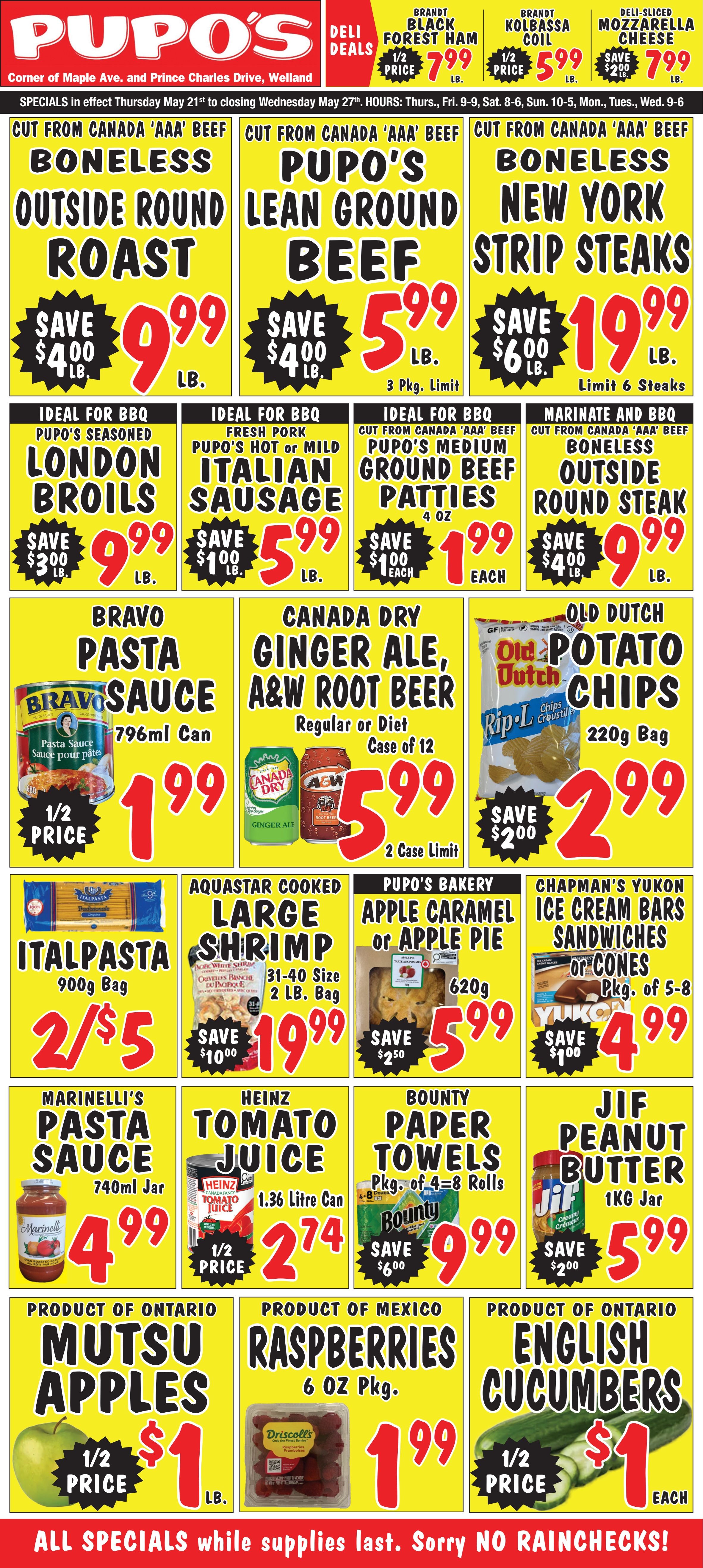 Pupo's Food Market Flyer May 21 to 27