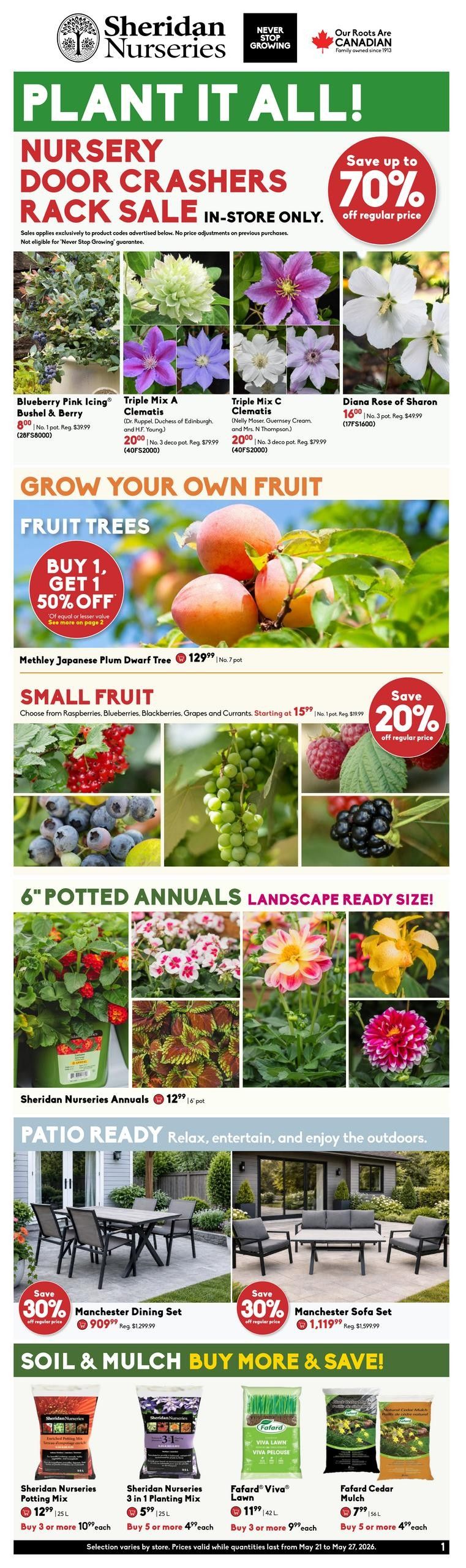 Sheridan Nurseries Flyer May 21 to 27