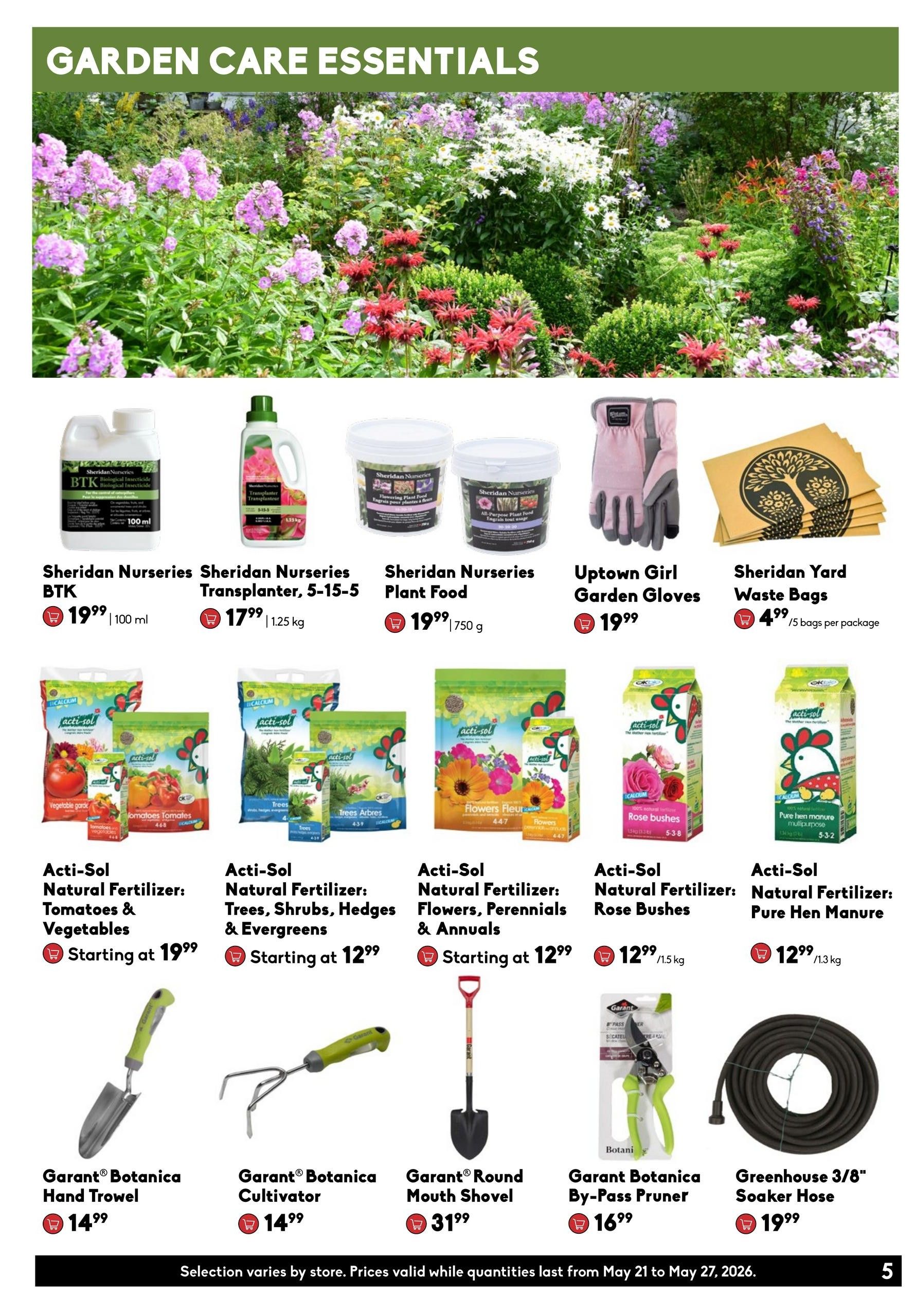 Sheridan Nurseries Flyer May 21 to 27