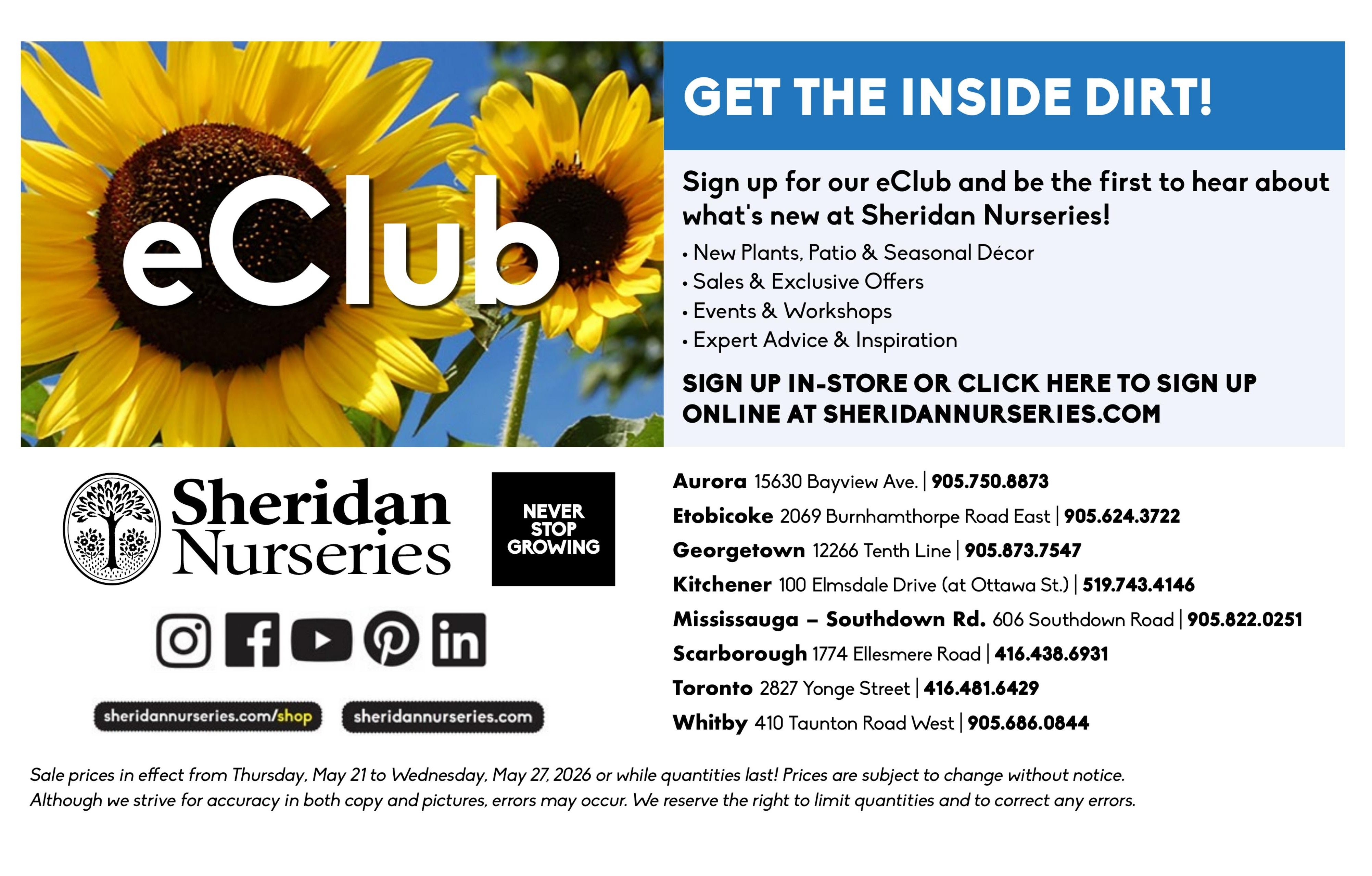 Sheridan Nurseries Flyer May 21 to 27
