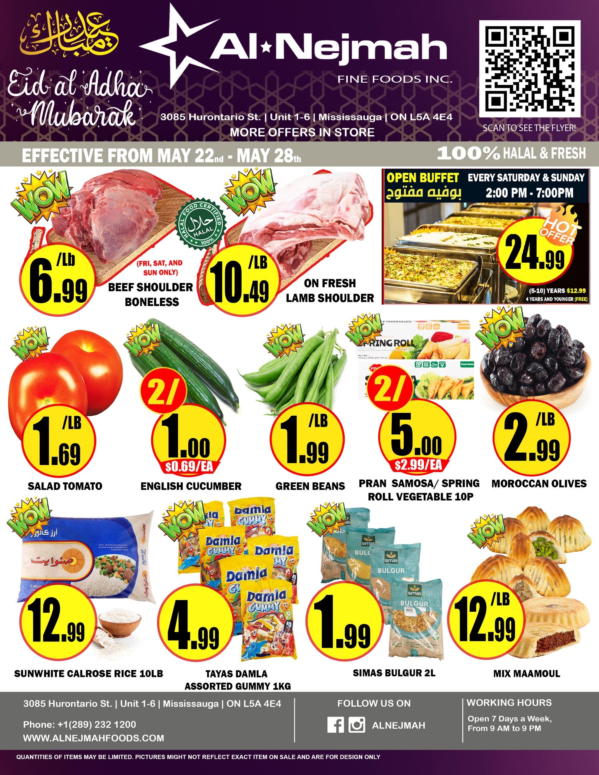 Alnejmah Fine Foods Inc. Flyer May 22 to 28