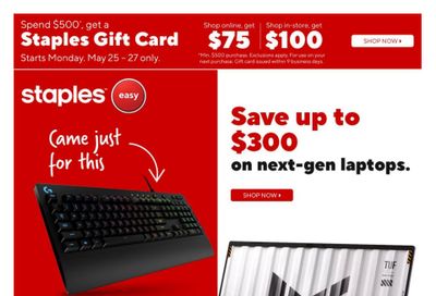 Staples Flyer May 22 to 28