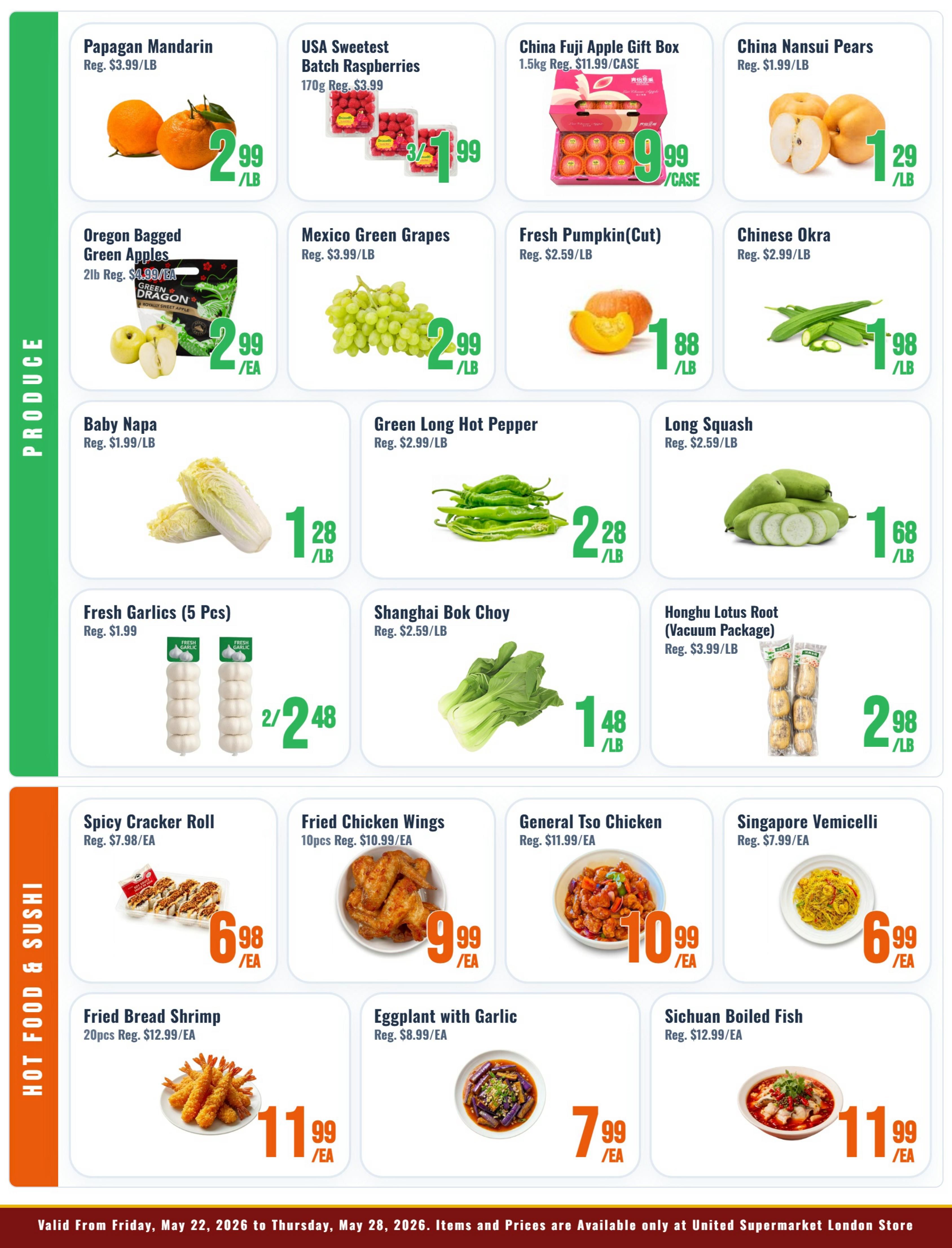 United Supermarket (London) Flyer May 22 to 28