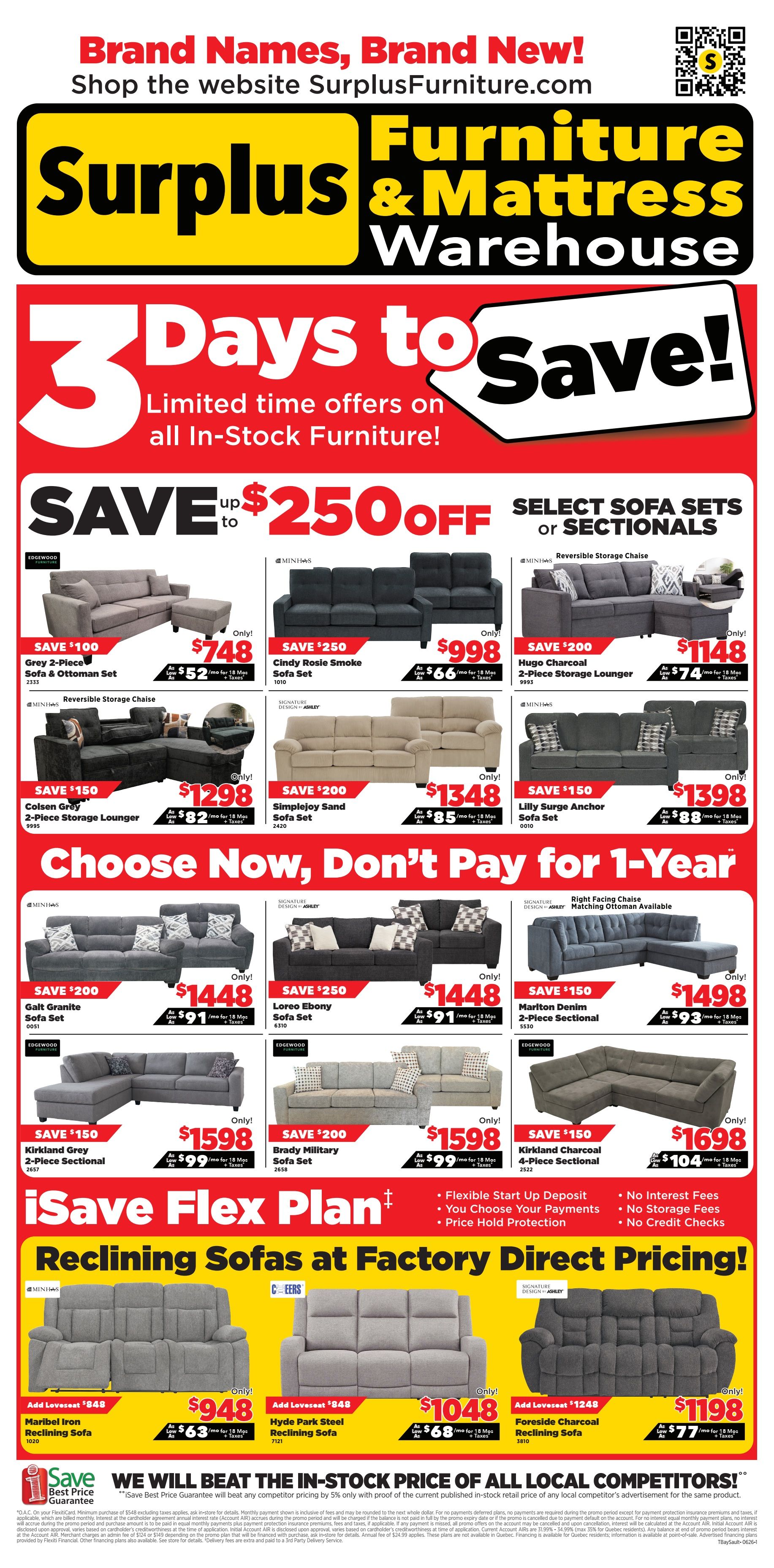 Surplus Furniture & Mattress Warehouse (Thunder Bay, Sault Ste Marie) Flyer May 25 to 31