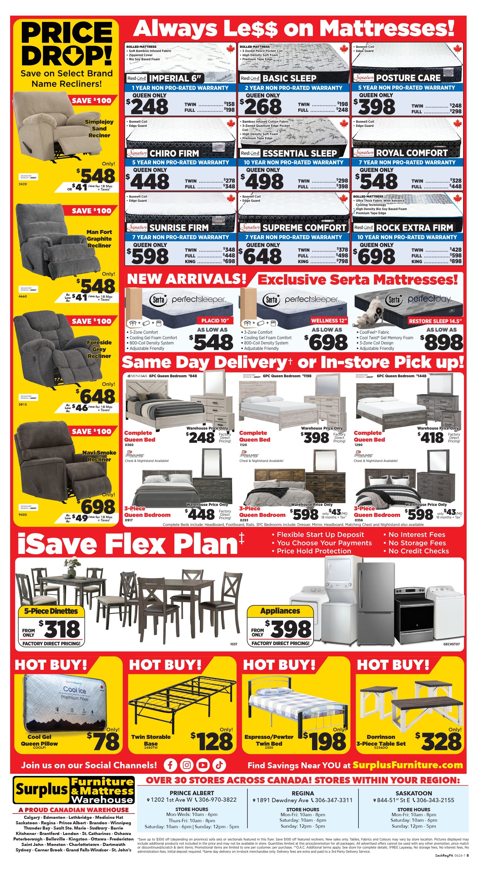 Surplus Furniture & Mattress Warehouse (Regina, Prince Albert) Flyer May 25 to 31