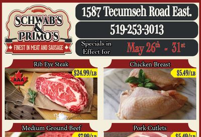 Schwab's & Primo's Flyer May 26 to 31