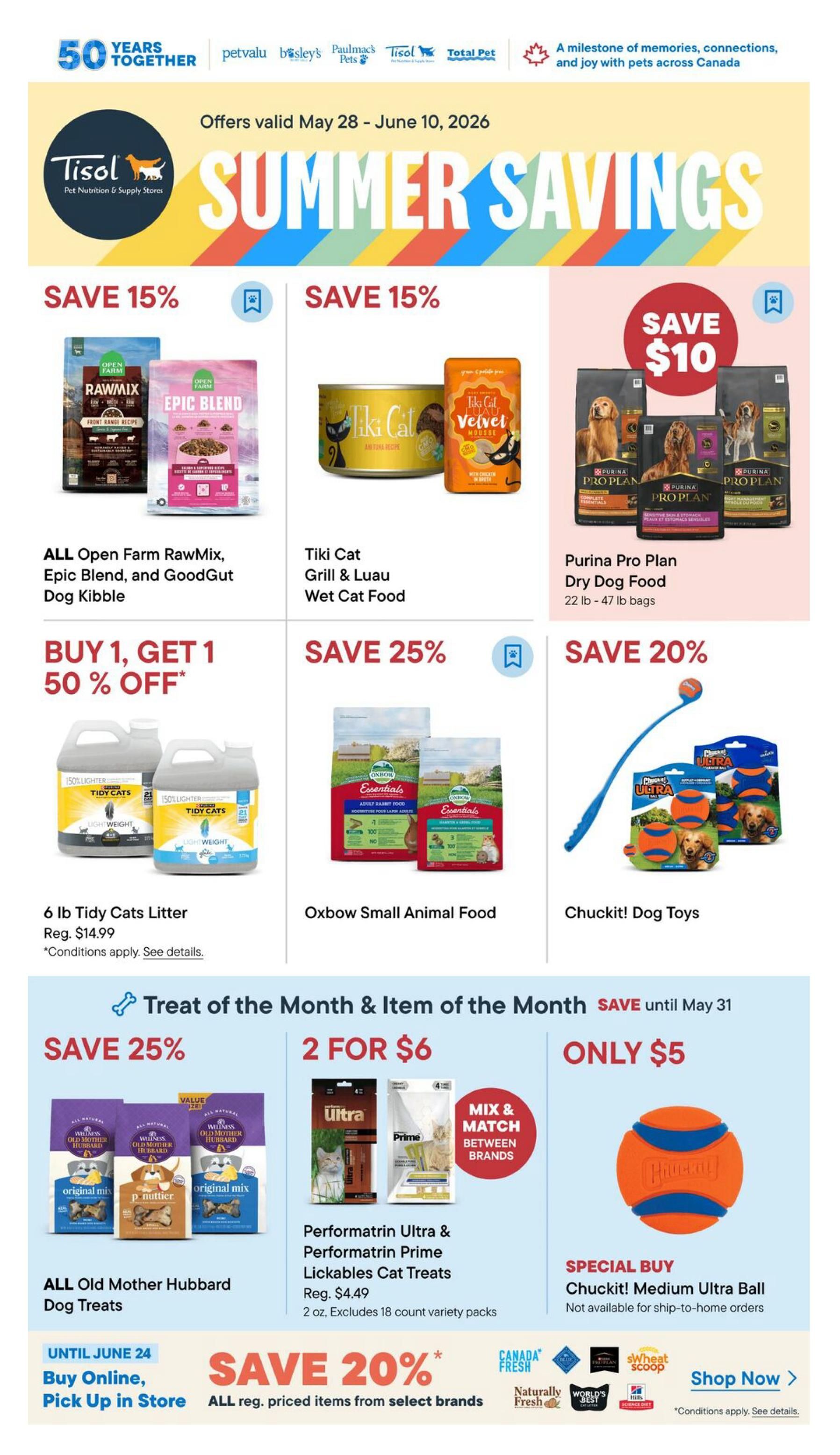 Tisol Pet Nutrition & Supply Stores Flyer May 28 to June 10