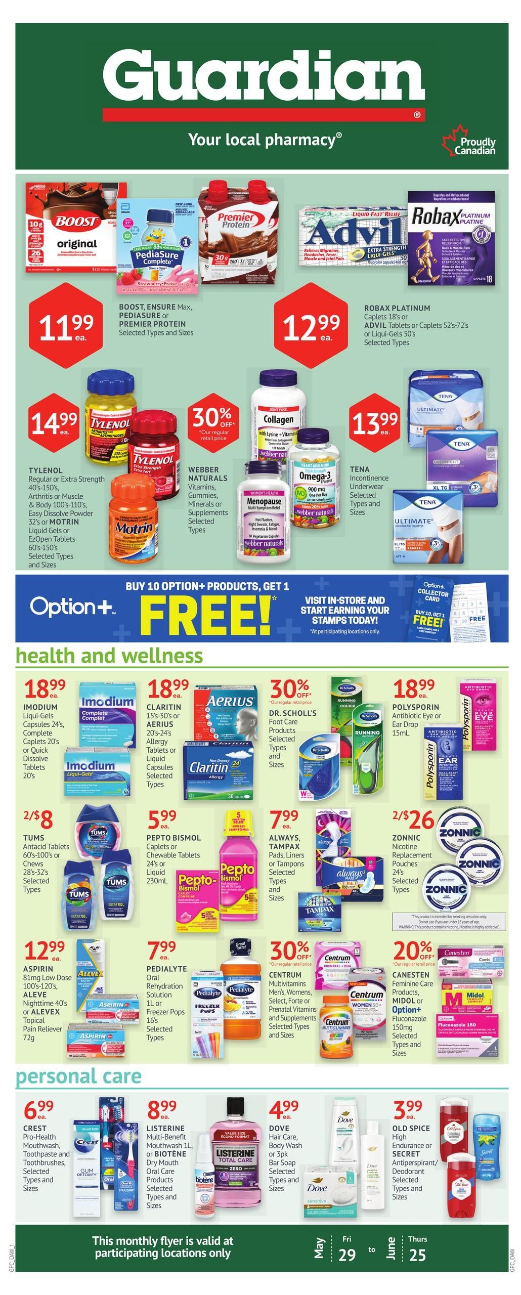Guardian Pharmacy Monthly Flyer May 29 to June 25