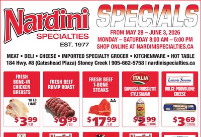 Nardini Specialties Flyer May 28 to June 3