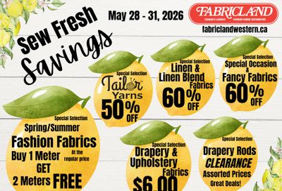 Fabricland (St. Catharines, Welland) Flyer May 28 to 31