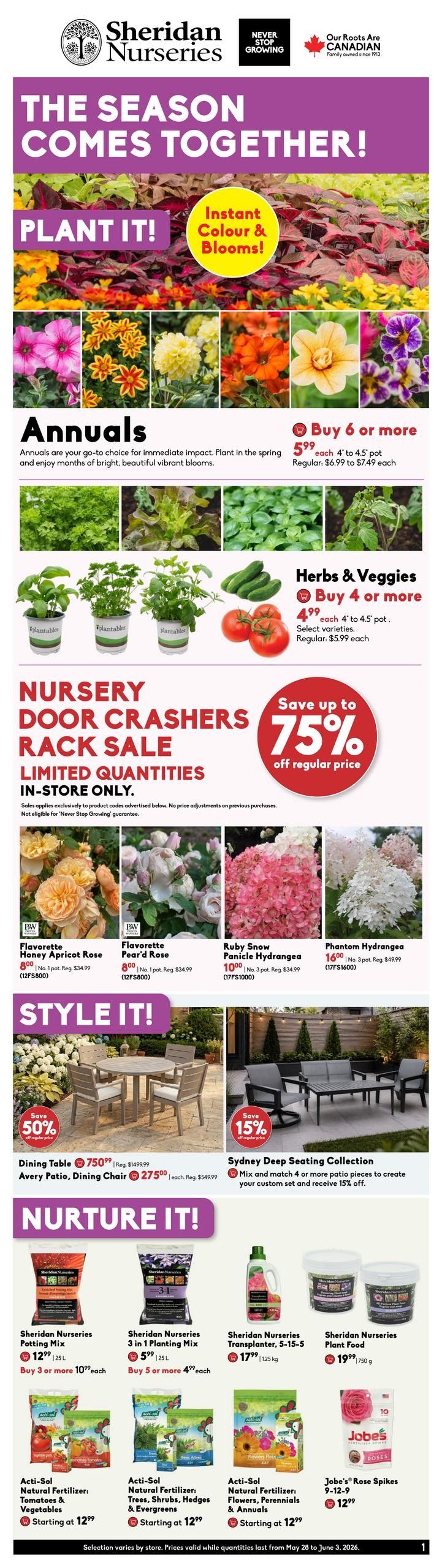 Sheridan Nurseries Flyer May 28 to June 3